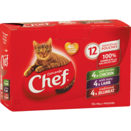 Photo of Chef Cat Food Pouch Variety Classic Loaf 12 Pack