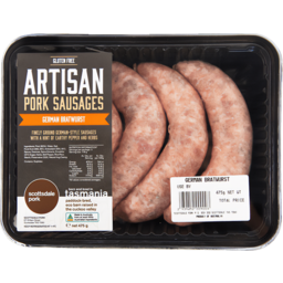 Photo of Scottsdale Pork Artisan Sausages German Bratwurst 475g