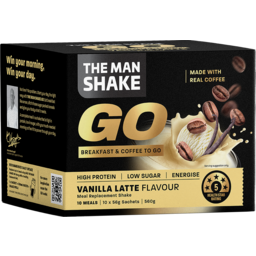 Photo of The Man Shake Go Vanilla Latte -10 Packs 560g