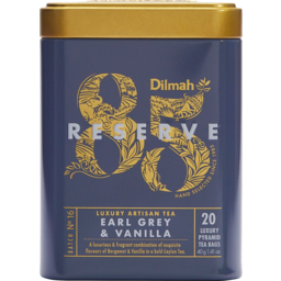 Photo of Dilmah 85 Reserve Earl Grey & Vanilla Luxury Artisan Tea Bags 20 Pack