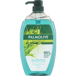 Photo of Palmolive Naturals Body Wash 1l, Sea Minerals With Seaweed & Sea Salt, Soap Free Shower Gel, No Parabens Or Phthalates 1l