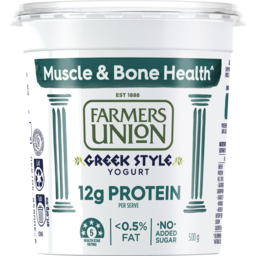 Photo of Farmers Union Greek Style High In Protein 0.2% Fat All Natural Yogurt 500g