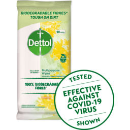 Photo of Dettol Multipurpose Cleaning Wipes Lemon 90 Pack With Biodegradable Fibres* 