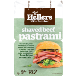 Photo of Hellers Pastrami Seasoned Shaved 100g