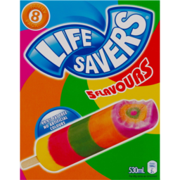 Photo of Peters Lifesavers 5 Flavours Ice Blocks 8 Pack 530ml