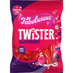 Photo of RJ's Fabulicious Confectionery Raspberry Twister Family Bag 200g