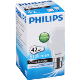 Photo of Philips Classic Halogen Light Bulb BC Frosted 42 Watt