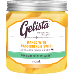 Photo of Gelista Non Dairy Mango With Passionfruit Swirl Premium Sorbet