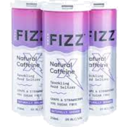 Photo of Hard Fizz X Natural Caffeine Grape & Strawberry Seltzer Cans 