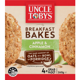 Photo of Uncle Tobys Oats Breakfast Bakes Apple & Cinnamon 4 Pack 260g