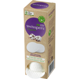 Photo of Swisspers Organic Cotton Pads 70 Pack - Eco Dispenser