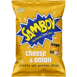 Photo of Samboy Chips Crinkle Cut Cheese & Onion 175g