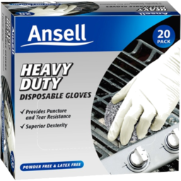 Photo of Ansell Heavy Duty Disposable Gloves 20pk