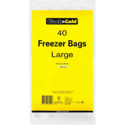 Photo of BLACK AND GOLD FREEZER BAGS LARGE 40S