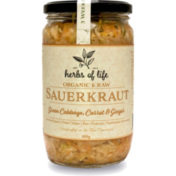 Photo of Herbs of Life Sauerkraut - Green Cabbage, Carrot & Ginger