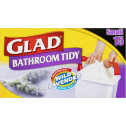 Photo of Glad Bathroom Tidy Wild Lavender Small Drawstring Bags 12l 15 Pack