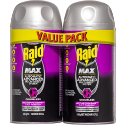 Photo of Raid Max Automatic Advanced Multi-Insect Indoor Pest Control System 2 Pack 185g
