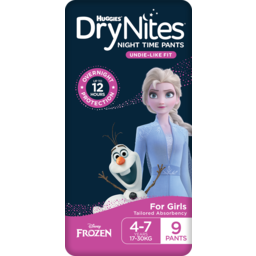 Photo of Huggies Dry Nites Night Time Pants For Girls Frozen 4-7 Years 17-30kg 9 Pack