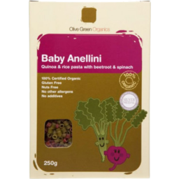 Photo of OLIVE GREEN ORGANICS Baby Anellini Vege Beet & Spinach