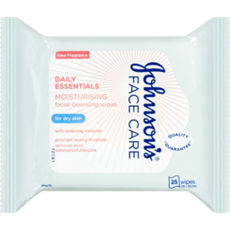 Photo of Johnsons Face Care Daily Essentials Moisturising Facial Cleansing Wipes For Dry Skin 25 Pack