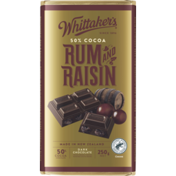 Photo of Whittakers Classic Rum & Raisin Block 250gm