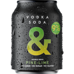Photo of Ampersand Double Serve Vodka Soda & Pine Lime 9% Can