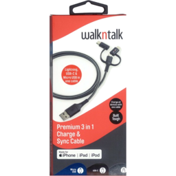 Photo of WalknTalk Premium Charge & Sync Cable Micro USB Black