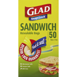 Photo of Glad Snap Lock Sandwich Resealable Bags 50 Pack