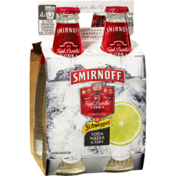 Photo of Smirnoff Schweppes Soda Water & Lime Stubbies