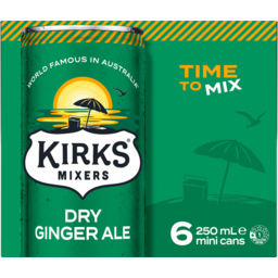 Photo of Kirks Mixers Dry Ginger Ale Mini Cans 6x250ml