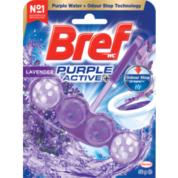 Photo of Bref Purple Active Lavender 4 In 1 + Purple Water In The Bowl Toilet Cleaner 50g