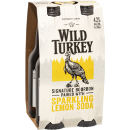 Photo of Wild Turkey Discovery Series Signature Bourbon With Sparkling Lemon Soda 330ml 4 Pack