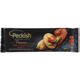 Photo of Peckish Fancies Premium Flavoured Rice Crackers Vine Tomatoes & Basil