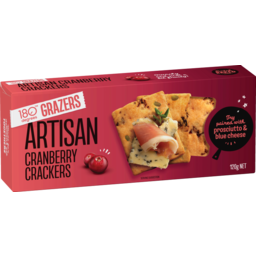 Photo of 180 Degrees Grazers Artisan Crackers Cranberry 120gm