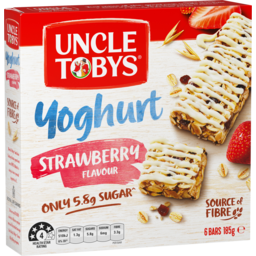 Photo of Uncle Tobys Yoghurt Strawberry Flavour Muesli Bars 6 Pack 185g