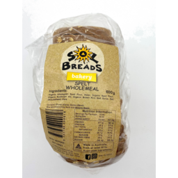 Photo of SOL Breads Org Spelt Wholemeal Bread Unsliced 600g