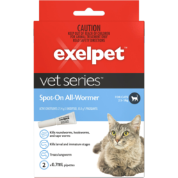 Photo of Exelpet Vet Series Spot On All Wormer For Cats 2.5-5kg