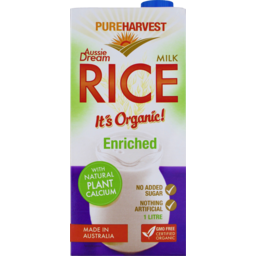 Photo of Pure Harvest Its Organic Aussie Dream Rice Enriched Long Life Milk 1l