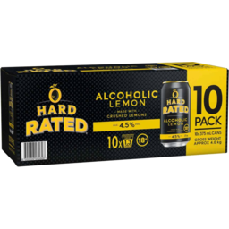 Photo of Hard Rated Alcoholic Lemon Can 375ml 10pk
