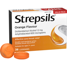 Photo of Strepsils Sore Throat Relief Orange 36 Pack
