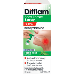 Photo of Difflam Forte Benzydamine Sugar Free Fresh Mint Flavour Sore Throat Spray