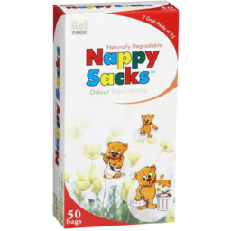 Photo of Gel Pack Naturally Degradable Nappy Sacks Odour Neutralising 50 Bags