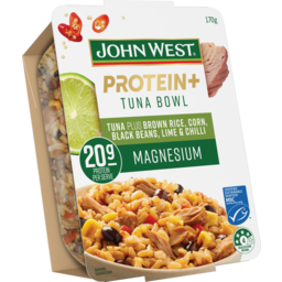 Photo of John West Tuna Magnesium Tuna Bowls with Brown Rice, Chargrilled Corn, Black Beans, Lime & Chilli