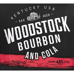 Photo of Woodstock Bourbon & Cola 4.8% Bottles 