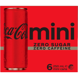 Photo of Coca Cola Zero Sugar Zero Caffeine Mini Cans