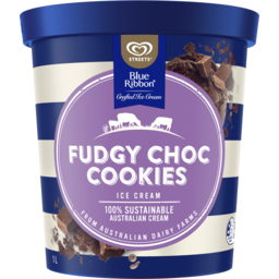 Photo of Blue Ribbon Fudgy Choc Cookies Ice Cream 1lt