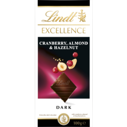 Photo of Lindt Excellence Cranberry, Almond & Hazelnut Dark Chocolate