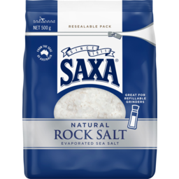 Photo of Saxa Natural Rock Salt Evaporated Sea Salt Refill Pack 500g