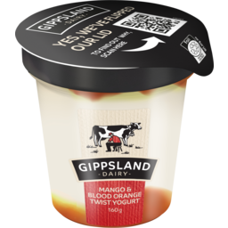 Photo of Gippsland Dairy Twist Mango & Blood Orange Yoghurt 160g