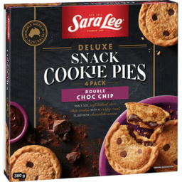 Photo of Sara Lee Deluxe Snack Frozen Dessert Cookie Pies Double Choc Chip 4 Pack